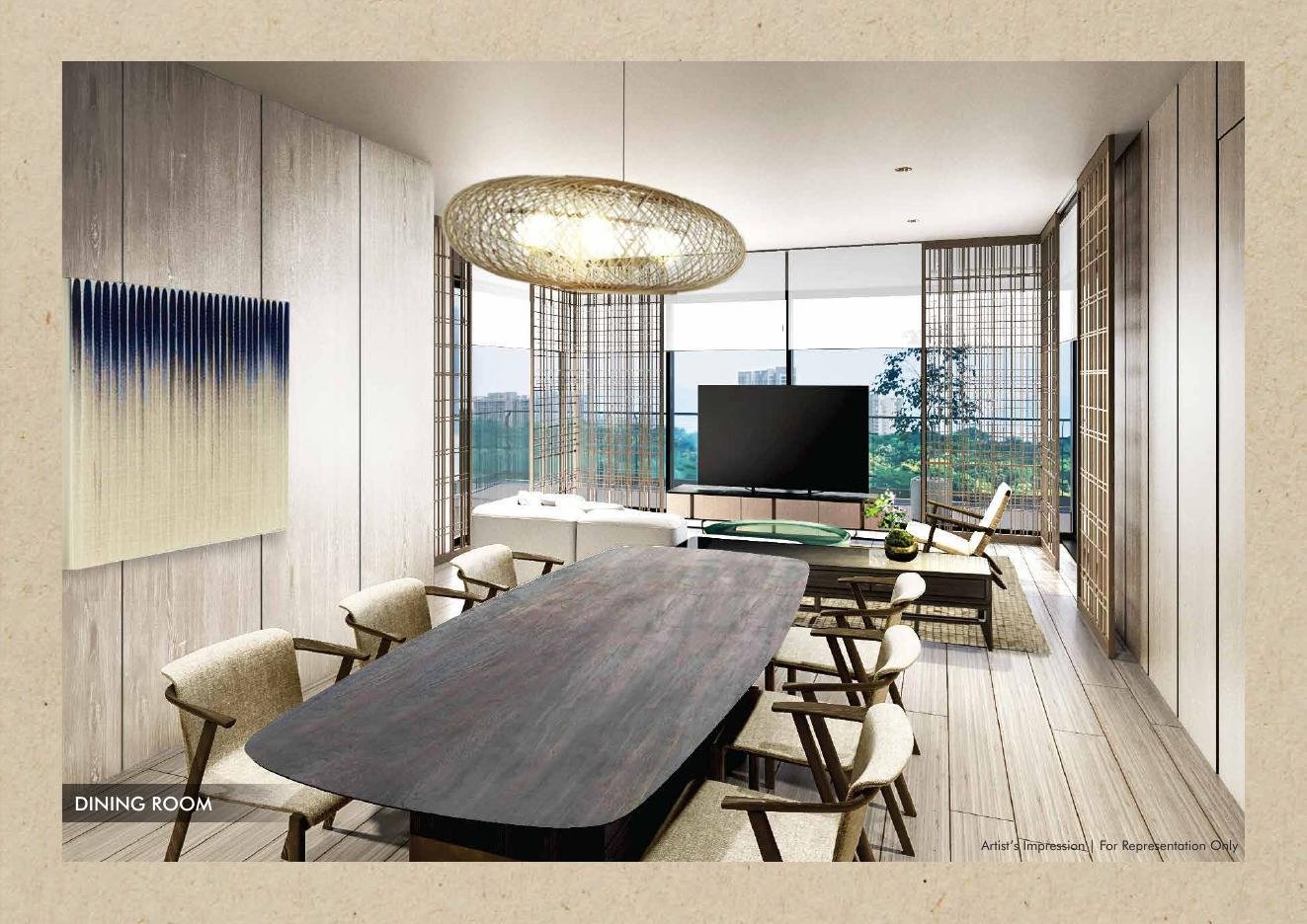 Artist's impression of a residence dining room